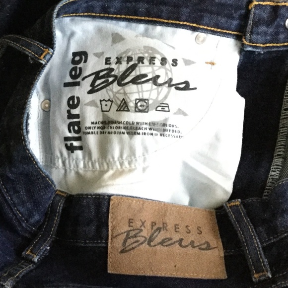 Vintage 90s Y2K Express Moda Flare Dark Jeans - Size 5/6 - Picture 8 of 8